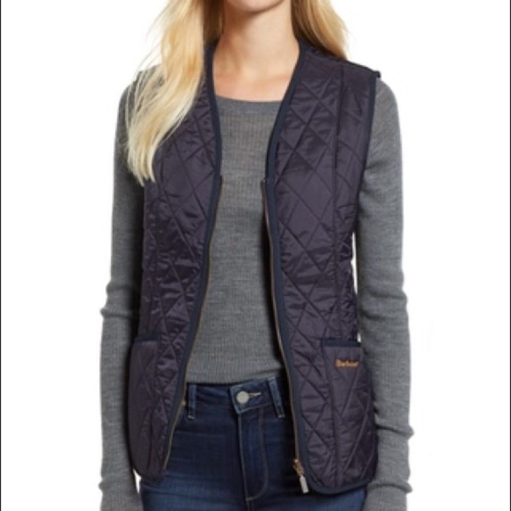 Barbour Betty Quilted Vest in Navy